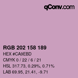 颜色代码: RGB 202 158 189 | qconv.com