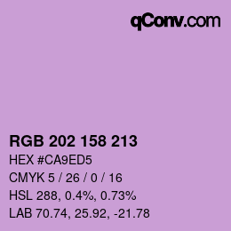 カラーコード: RGB 202 158 213 | qconv.com