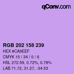 カラーコード: RGB 202 158 239 | qconv.com