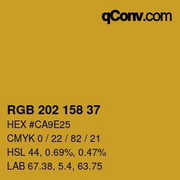 カラーコード: RGB 202 158 37 | qconv.com