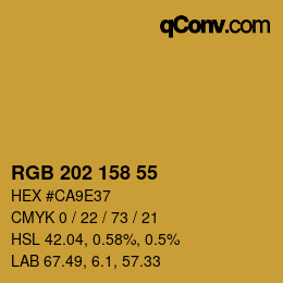カラーコード: RGB 202 158 55 | qconv.com