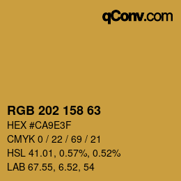 Color code: RGB 202 158 63 | qconv.com