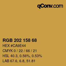 カラーコード: RGB 202 158 68 | qconv.com
