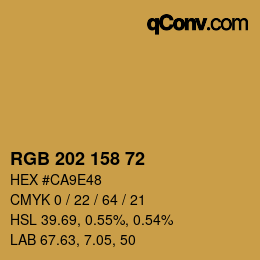 カラーコード: RGB 202 158 72 | qconv.com