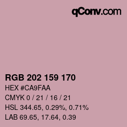 カラーコード: RGB 202 159 170 | qconv.com