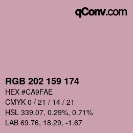 カラーコード: RGB 202 159 174 | qconv.com