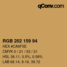 Color code: RGB 202 159 94 | qconv.com