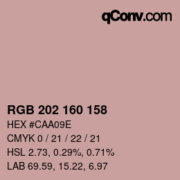 カラーコード: RGB 202 160 158 | qconv.com