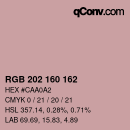 Color code: RGB 202 160 162 | qconv.com