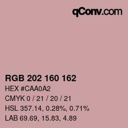 カラーコード: RGB 202 160 162 | qconv.com