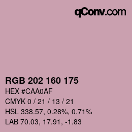 Farbcode: RGB 202 160 175 | qconv.com