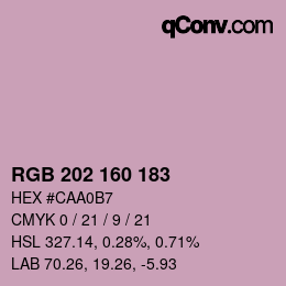 カラーコード: RGB 202 160 183 | qconv.com