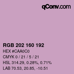 カラーコード: RGB 202 160 192 | qconv.com