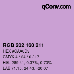 Color code: RGB 202 160 211 | qconv.com