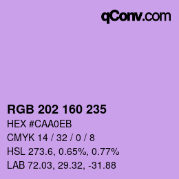 Color code: RGB 202 160 235 | qconv.com