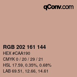 カラーコード: RGB 202 161 144 | qconv.com