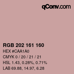 Color code: RGB 202 161 160 | qconv.com