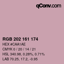 カラーコード: RGB 202 161 174 | qconv.com