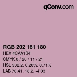 Color code: RGB 202 161 180 | qconv.com