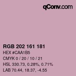 カラーコード: RGB 202 161 181 | qconv.com