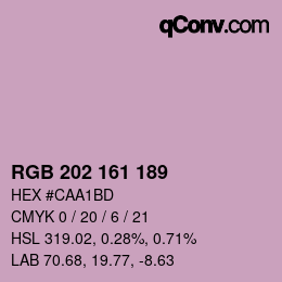 カラーコード: RGB 202 161 189 | qconv.com