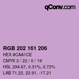 Color code: RGB 202 161 206 | qconv.com