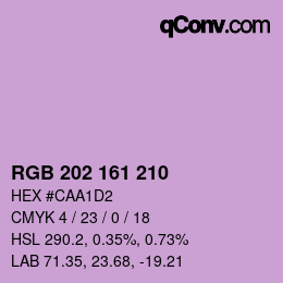 颜色代码: RGB 202 161 210 | qconv.com