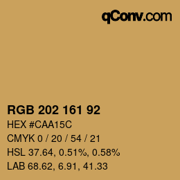 カラーコード: RGB 202 161 92 | qconv.com