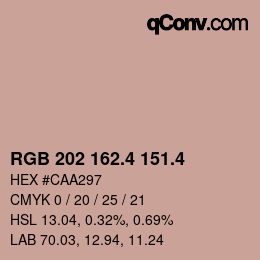 カラーコード: RGB 202 162.4 151.4 | qconv.com