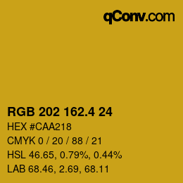 カラーコード: RGB 202 162.4 24 | qconv.com