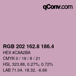 カラーコード: RGB 202 162.8 186.4 | qconv.com