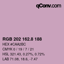 カラーコード: RGB 202 162.8 188 | qconv.com