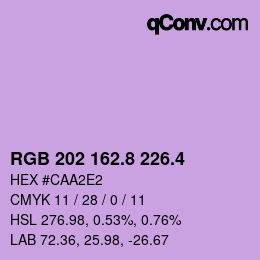 カラーコード: RGB 202 162.8 226.4 | qconv.com