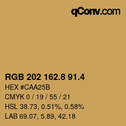 カラーコード: RGB 202 162.8 91.4 | qconv.com