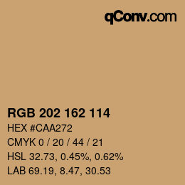 Color code: RGB 202 162 114 | qconv.com