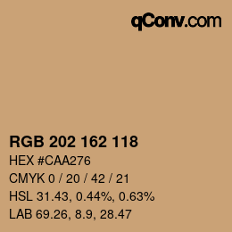 カラーコード: RGB 202 162 118 | qconv.com