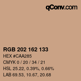 カラーコード: RGB 202 162 133 | qconv.com