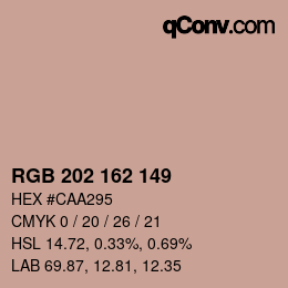 カラーコード: RGB 202 162 149 | qconv.com