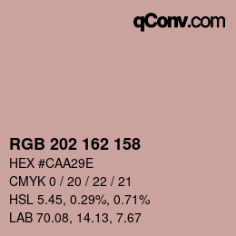 Color code: RGB 202 162 158 | qconv.com