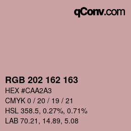 カラーコード: RGB 202 162 163 | qconv.com