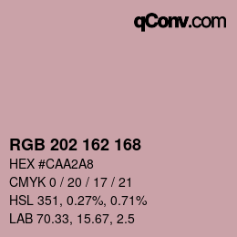 カラーコード: RGB 202 162 168 | qconv.com