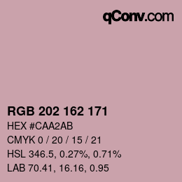カラーコード: RGB 202 162 171 | qconv.com