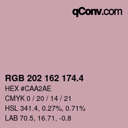 カラーコード: RGB 202 162 174.4 | qconv.com
