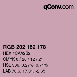 カラーコード: RGB 202 162 178 | qconv.com
