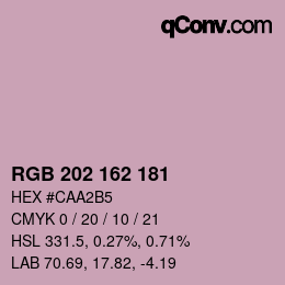 颜色代码: RGB 202 162 181 | qconv.com
