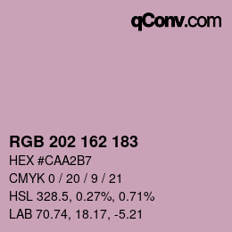カラーコード: RGB 202 162 183 | qconv.com