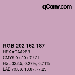 Color code: RGB 202 162 187 | qconv.com