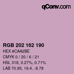 颜色代码: RGB 202 162 190 | qconv.com