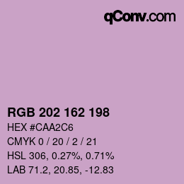 カラーコード: RGB 202 162 198 | qconv.com