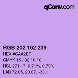 カラーコード: RGB 202 162 239 | qconv.com